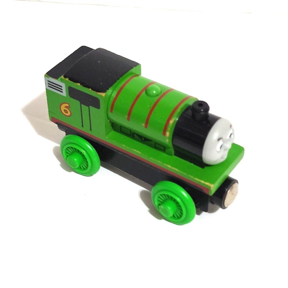 Mattel Thomas & Friends Percy #6 Green Wooden Train Engine Loose Figure 3"